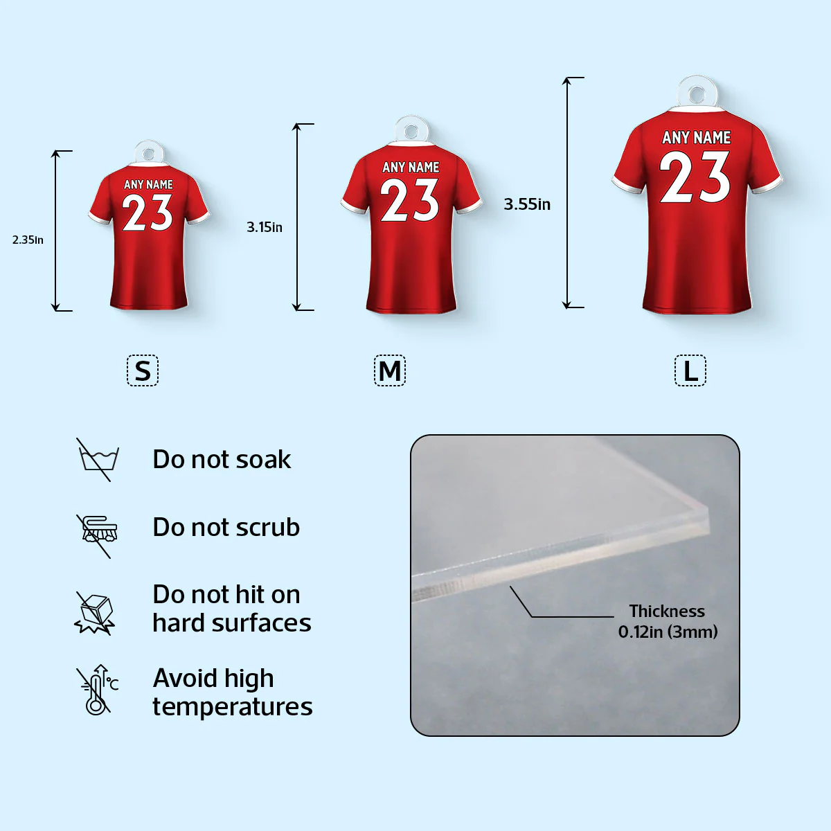 Soccer Shirt Any Name, Any Number, Any Team Personalized Acrylic Keychain - Image 5