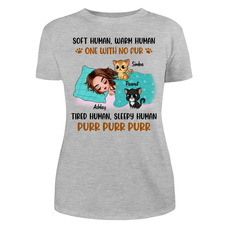 Soft Human Warm Human Cat Mom Personalized Shirt - Image 10