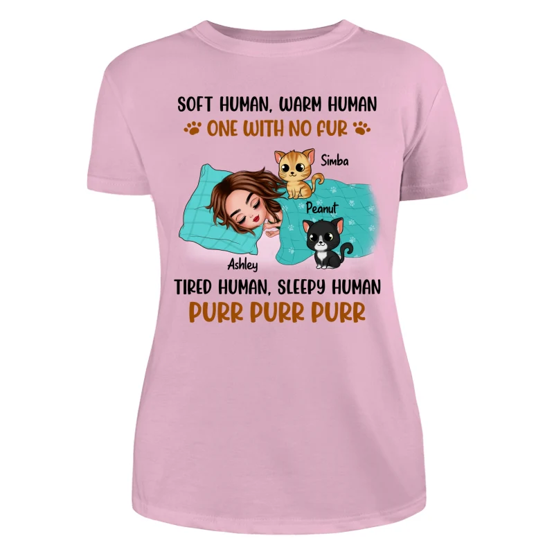 Soft Human Warm Human Cat Mom Personalized Shirt - Image 11