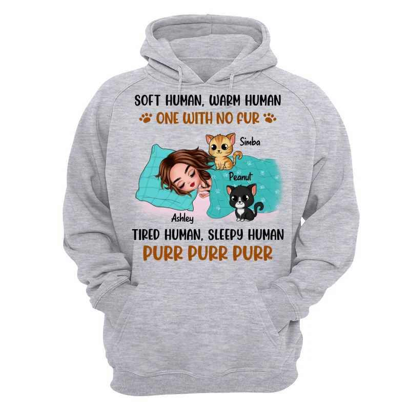 Soft Human Warm Human Cat Mom Personalized Shirt - Image 14