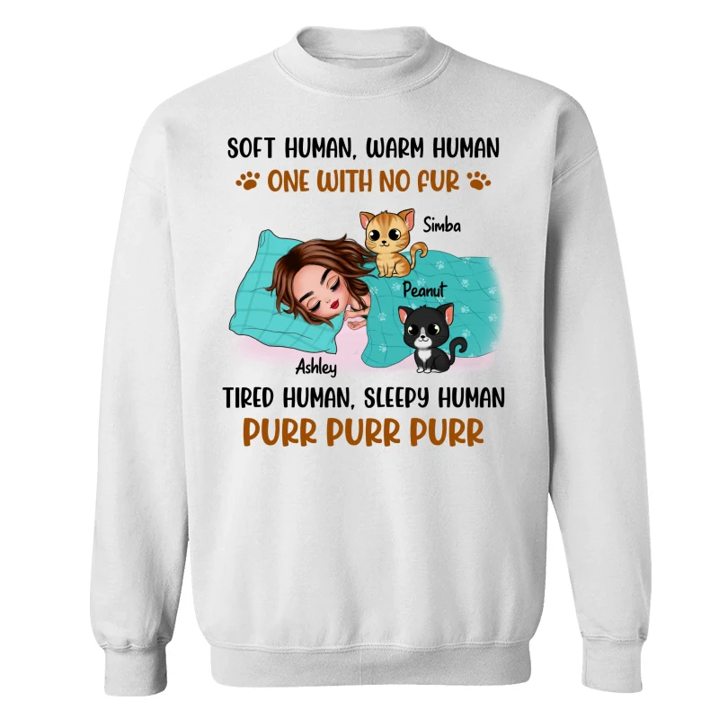 Soft Human Warm Human Cat Mom Personalized Shirt - Image 17