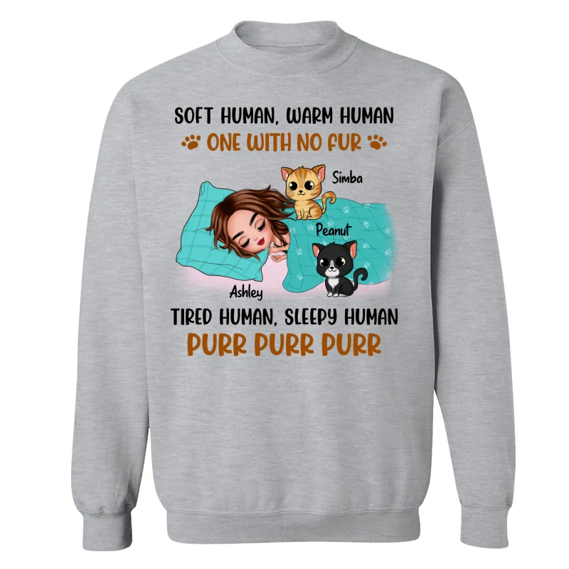 Soft Human Warm Human Cat Mom Personalized Shirt - Image 18