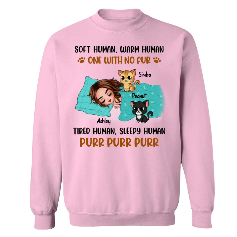 Soft Human Warm Human Cat Mom Personalized Shirt - Image 19