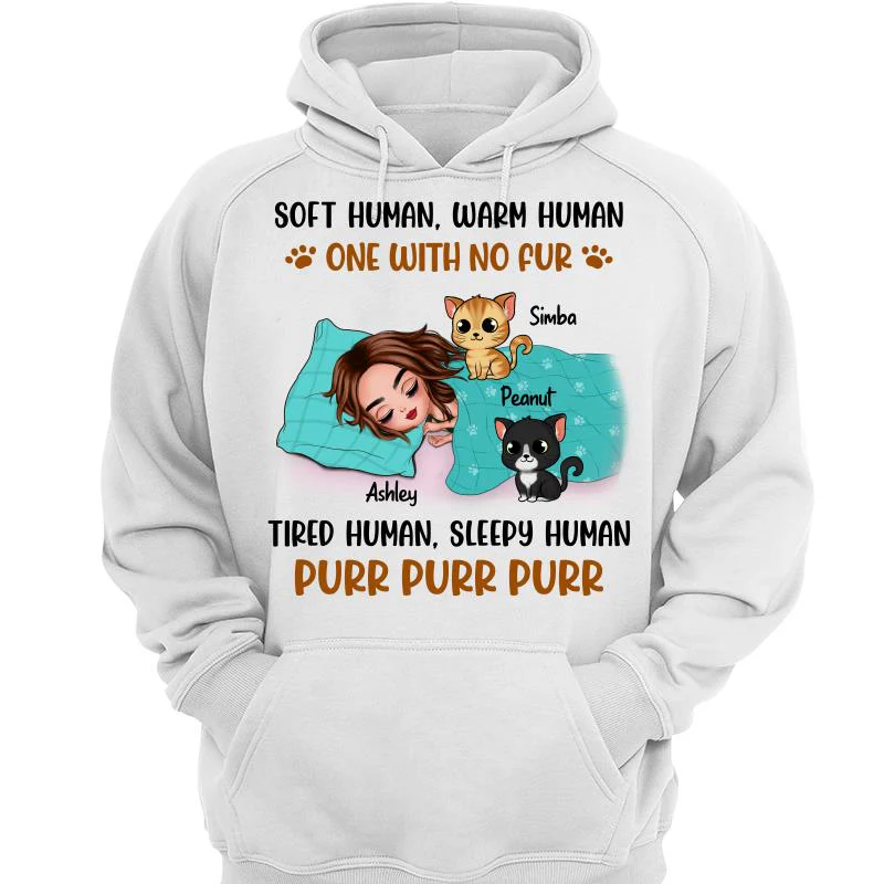 Soft Human Warm Human Cat Mom Personalized Shirt - Image 3