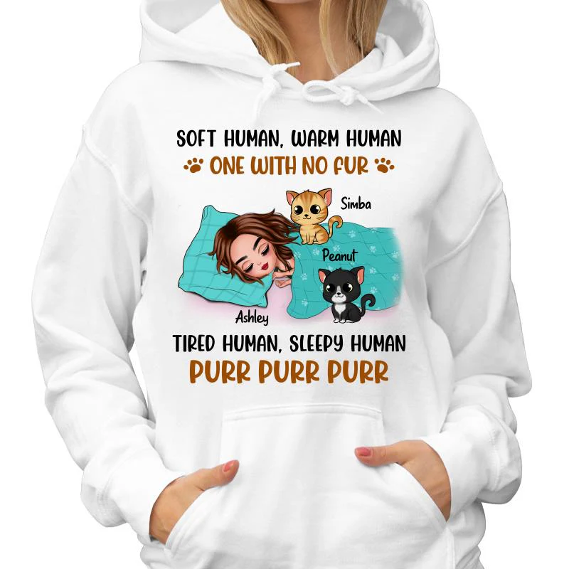 Soft Human Warm Human Cat Mom Personalized Shirt - Image 4