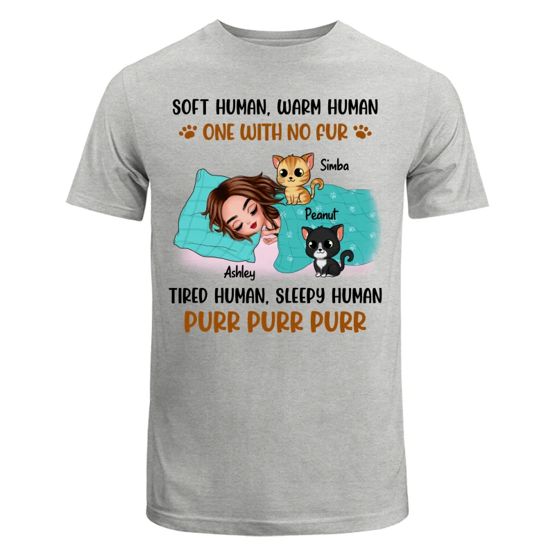 Soft Human Warm Human Cat Mom Personalized Shirt - Image 6