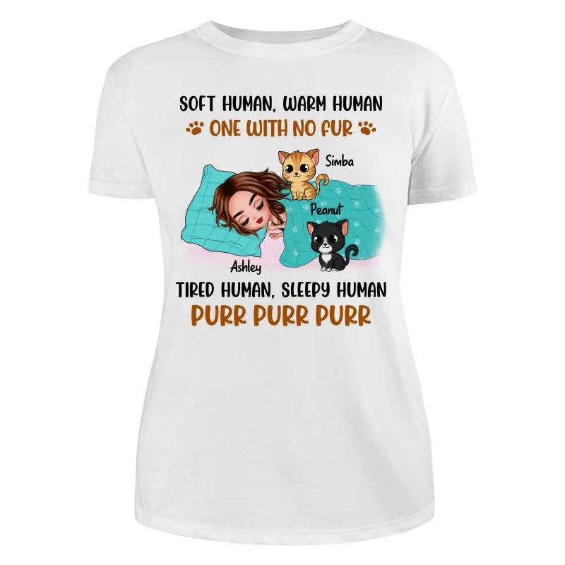 Soft Human Warm Human Cat Mom Personalized Shirt - Image 9