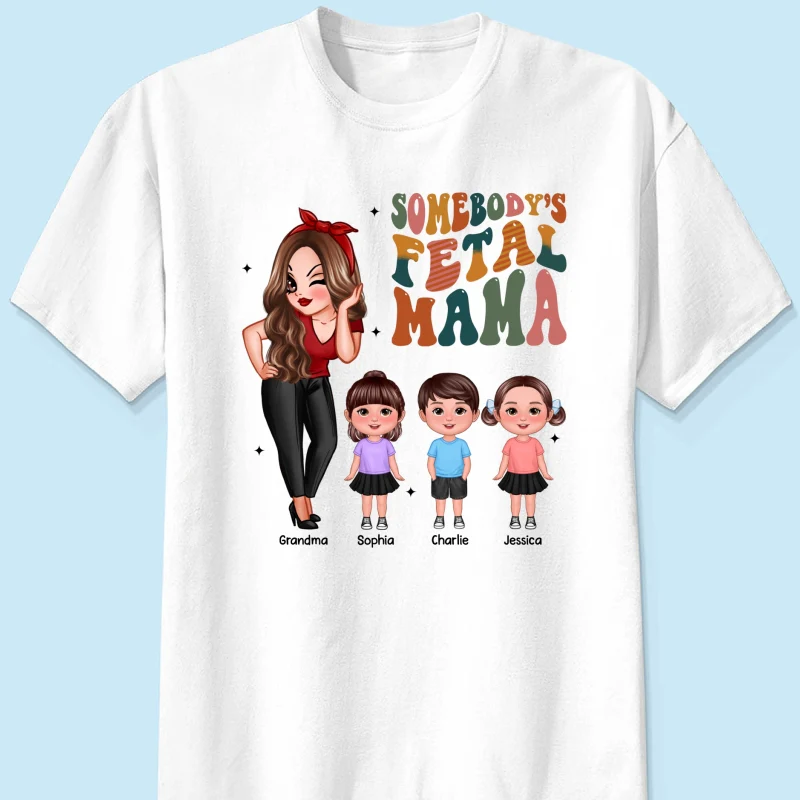 Somebody‘s Feral Aunt Mom Grandma Pretty Woman & Kids Personalized Shirt - Image 5