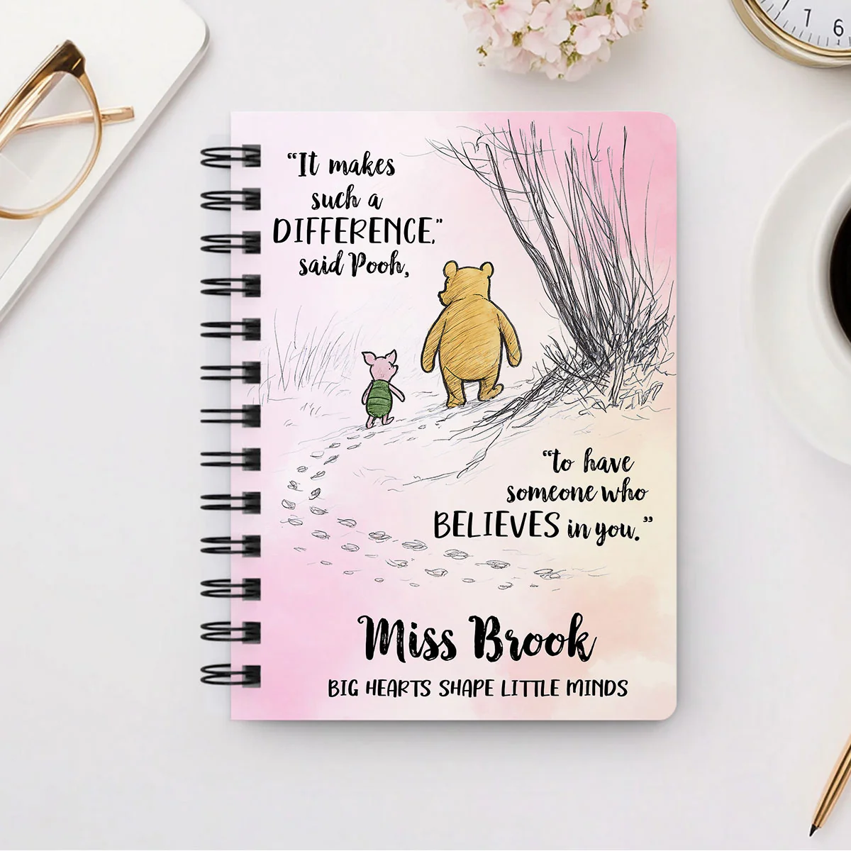 Someone Believes In You Personalized Spiral Notebook Journal, Teacher Gifts, Appreciation Gift
