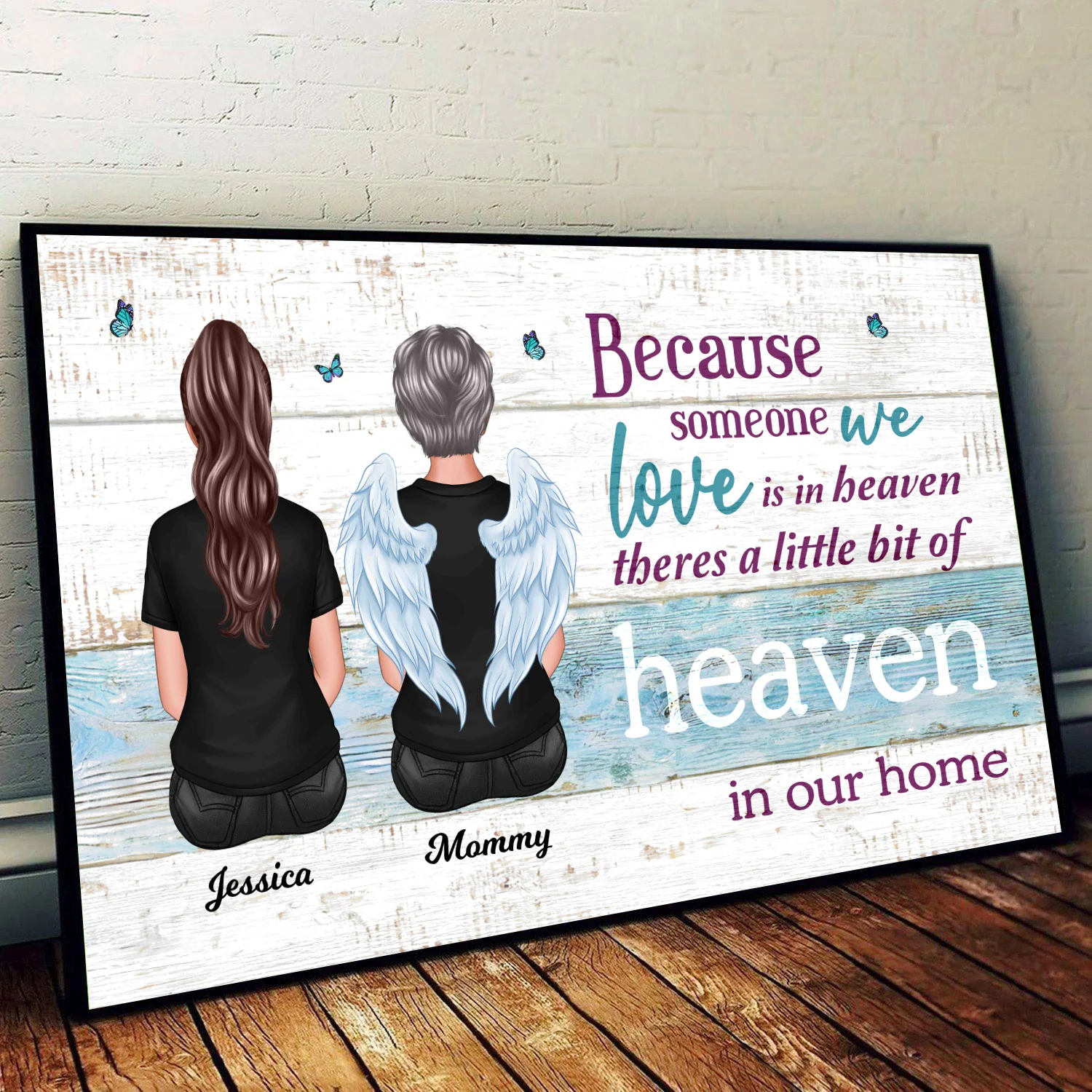 Someone We Love Is In Heaven Memorial Sympathy Gift Personalized Poster - Image 2