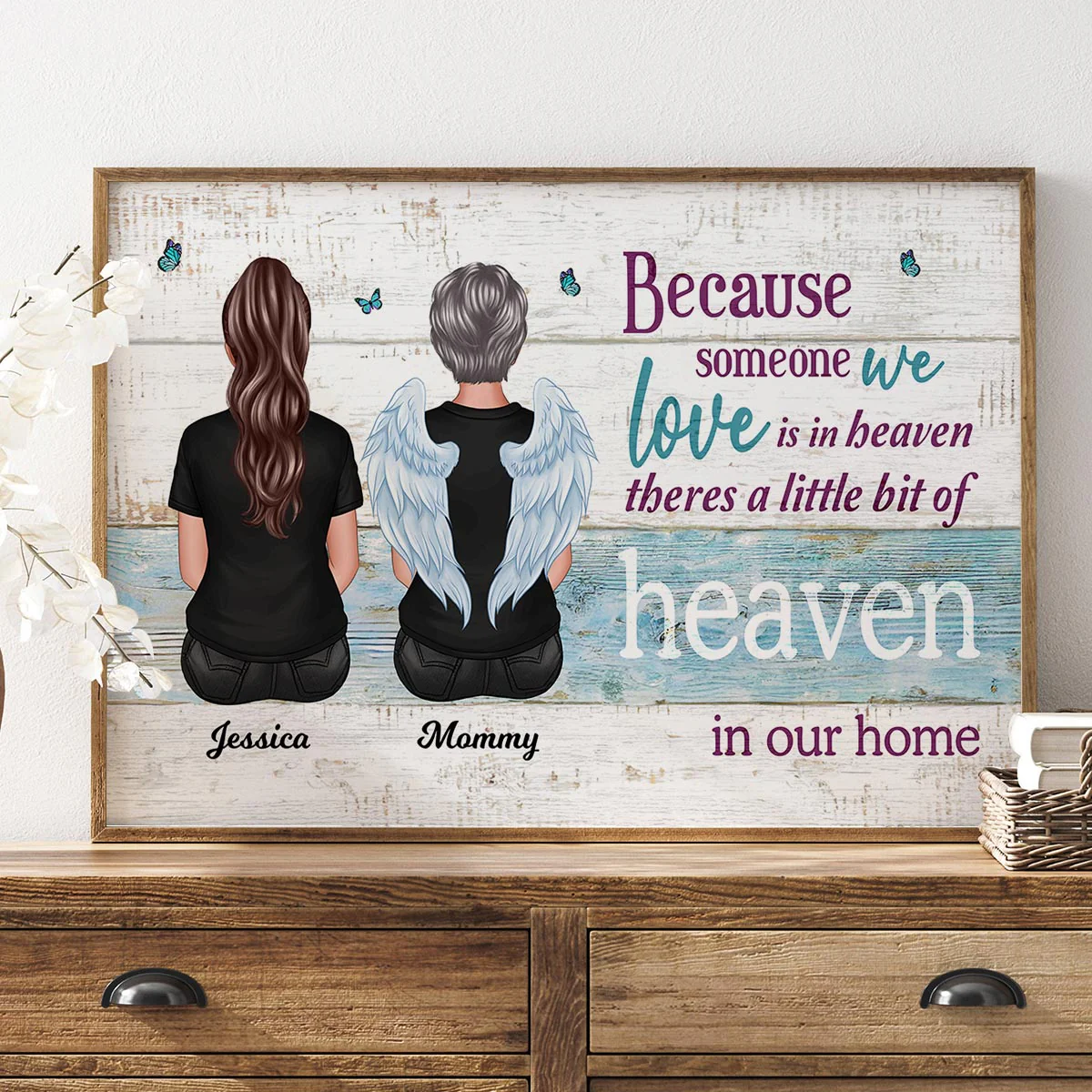 Someone We Love Is In Heaven Memorial Sympathy Gift Personalized Poster - Image 5