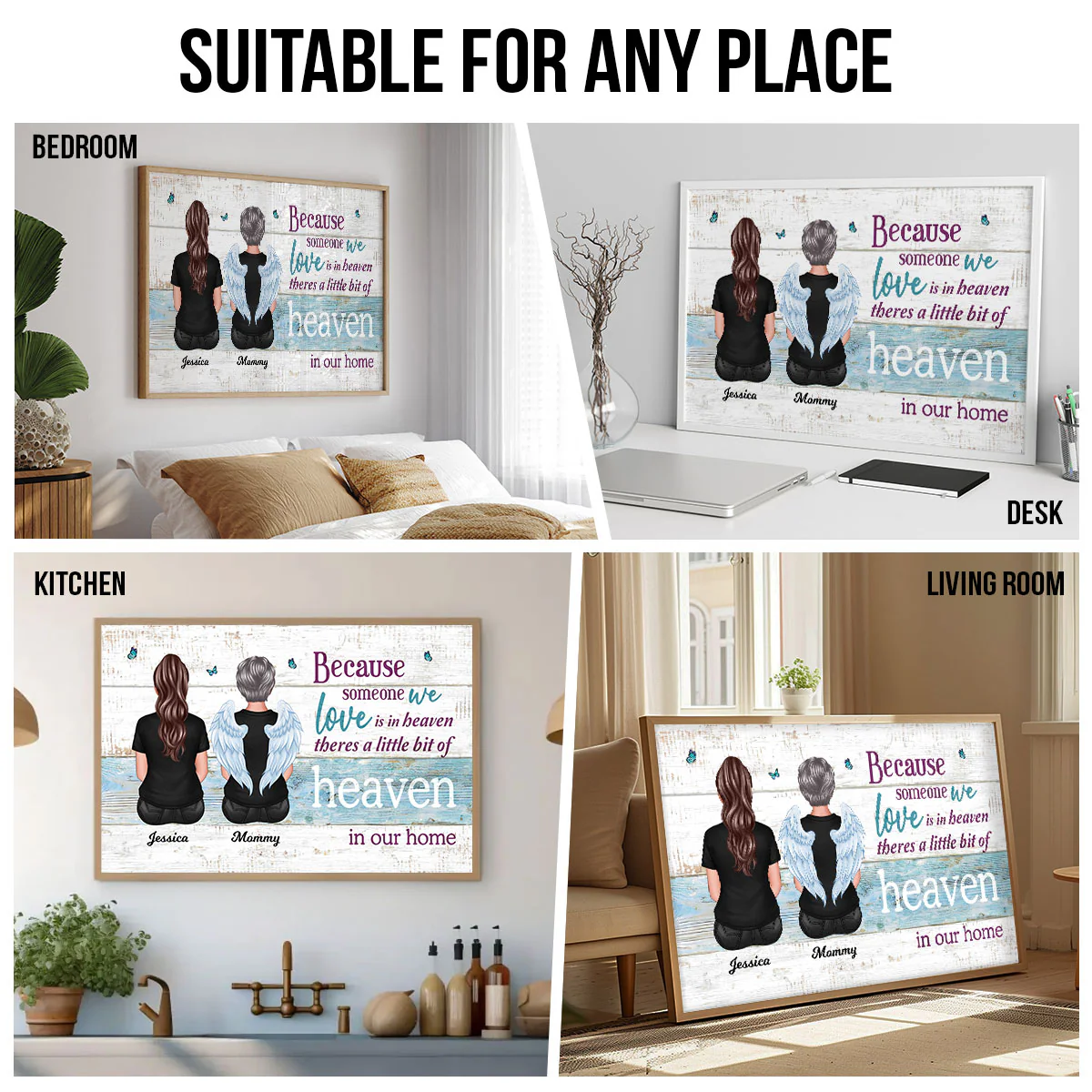 Someone We Love Is In Heaven Memorial Sympathy Gift Personalized Poster - Image 7