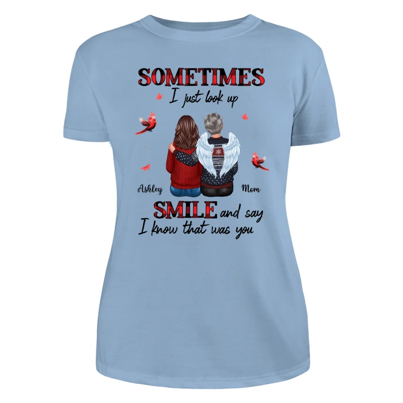 Sometimes I Just Look Up Family Sitting Memorial Cardinal Personalized Shirt - Image 12