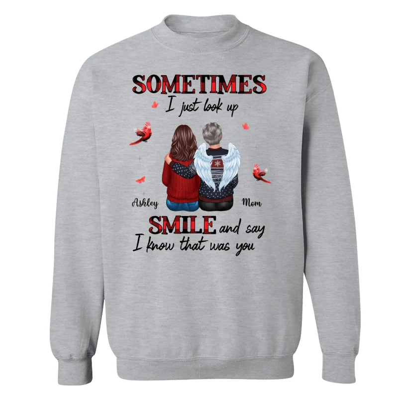 Sometimes I Just Look Up Family Sitting Memorial Cardinal Personalized Shirt - Image 18