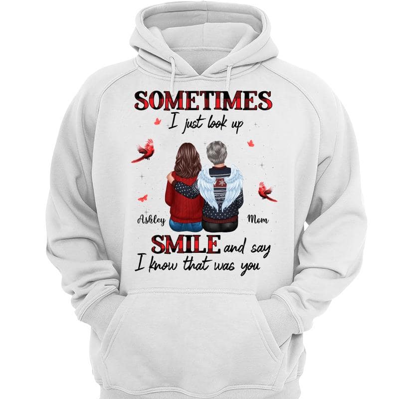 Sometimes I Just Look Up Family Sitting Memorial Cardinal Personalized Shirt - Image 3