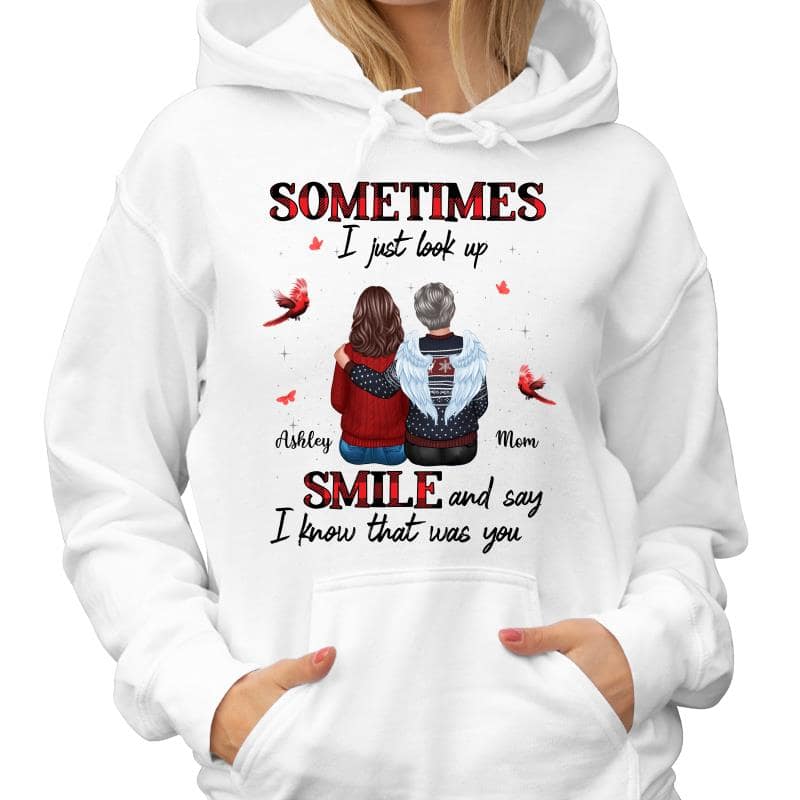 Sometimes I Just Look Up Family Sitting Memorial Cardinal Personalized Shirt - Image 4