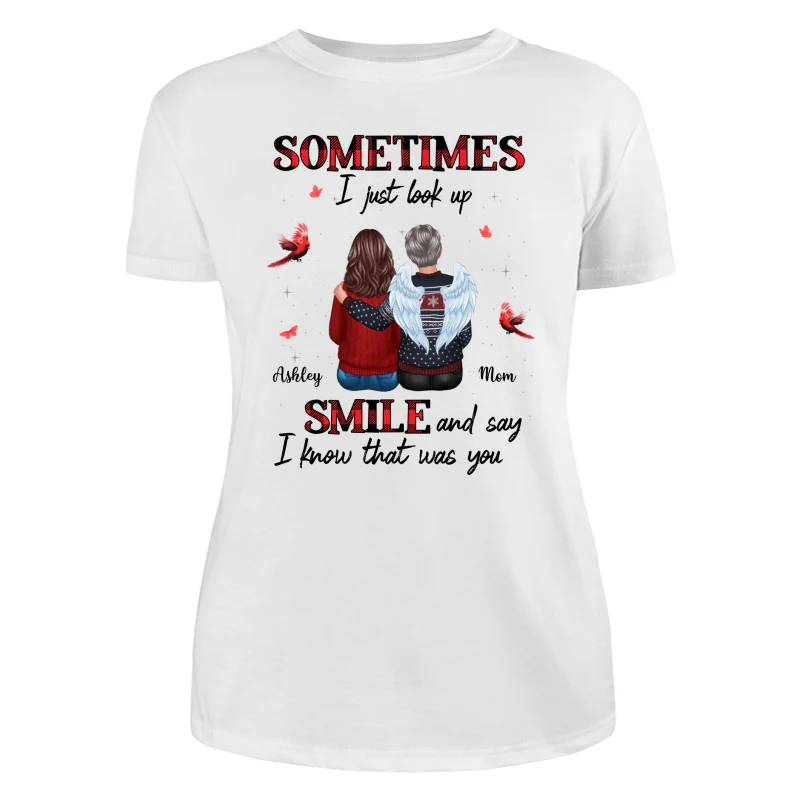 Sometimes I Just Look Up Family Sitting Memorial Cardinal Personalized Shirt - Image 9