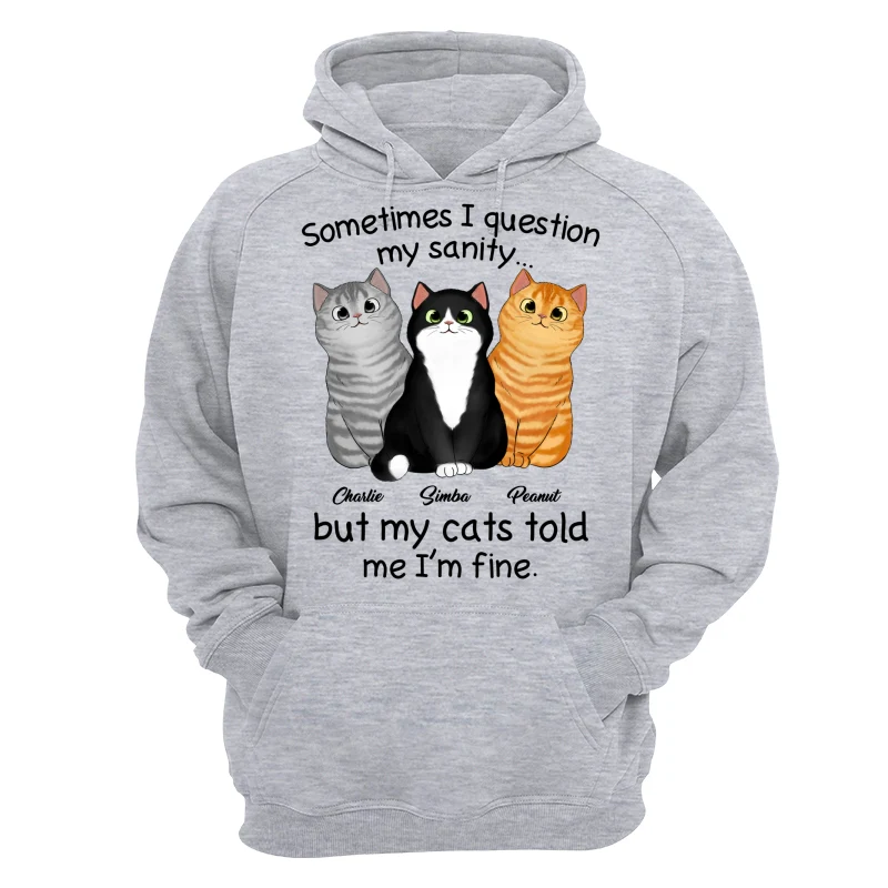 Sometimes I Question My Sanity Gift For Cat Lovers Personalized Shirt - Image 14