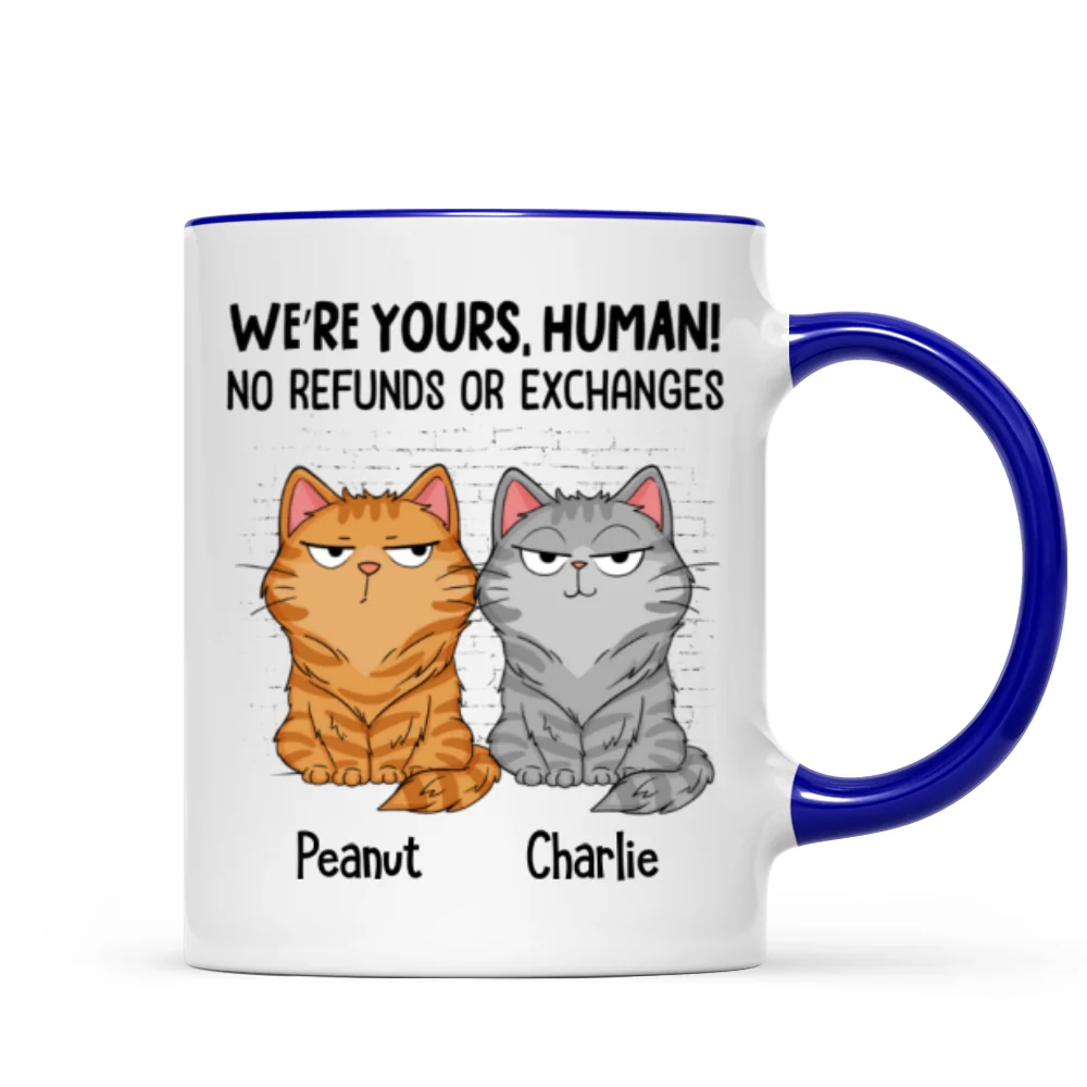 Sorry Human We‘re Yours Funny Cat Expression Personalized Mug - Image 6