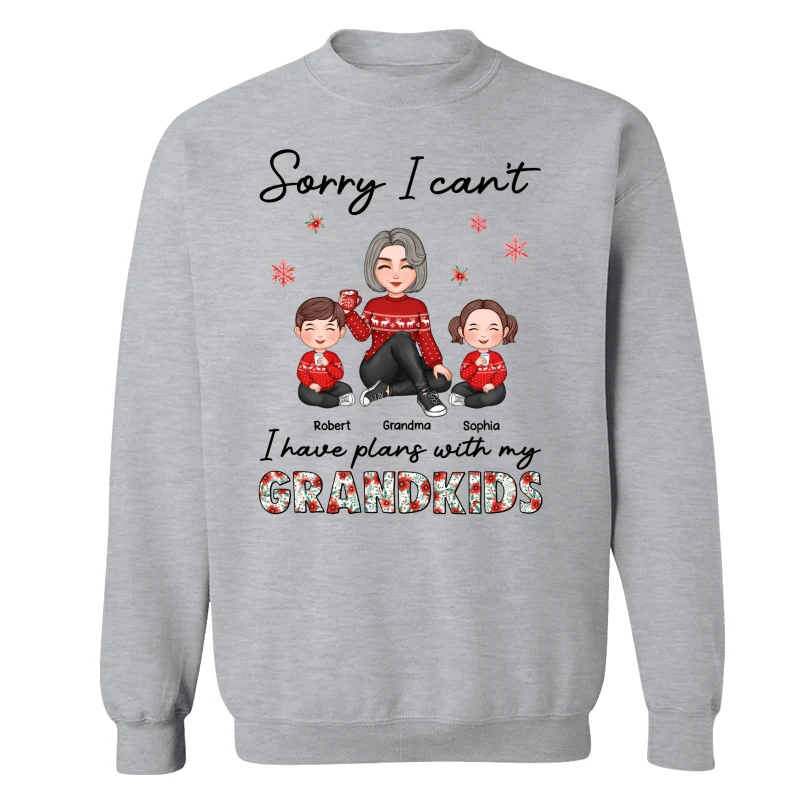 Sorry I Can‘t I Have Plans With My Grandkids Personalized Hoodie Sweatshirt - Image 18