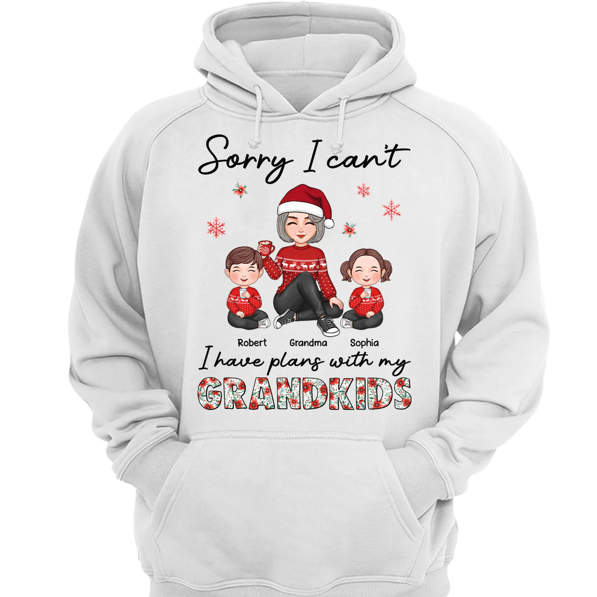 Sorry I Can‘t I Have Plans With My Grandkids Personalized Hoodie Sweatshirt - Image 3