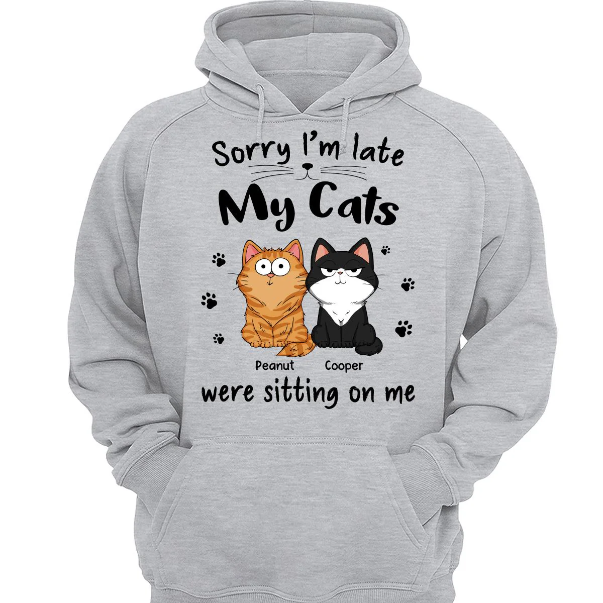 Sorry I‘m Late My Cats Were Sitting On Me Funny Cats Expression Personalized Shirt - Image 3