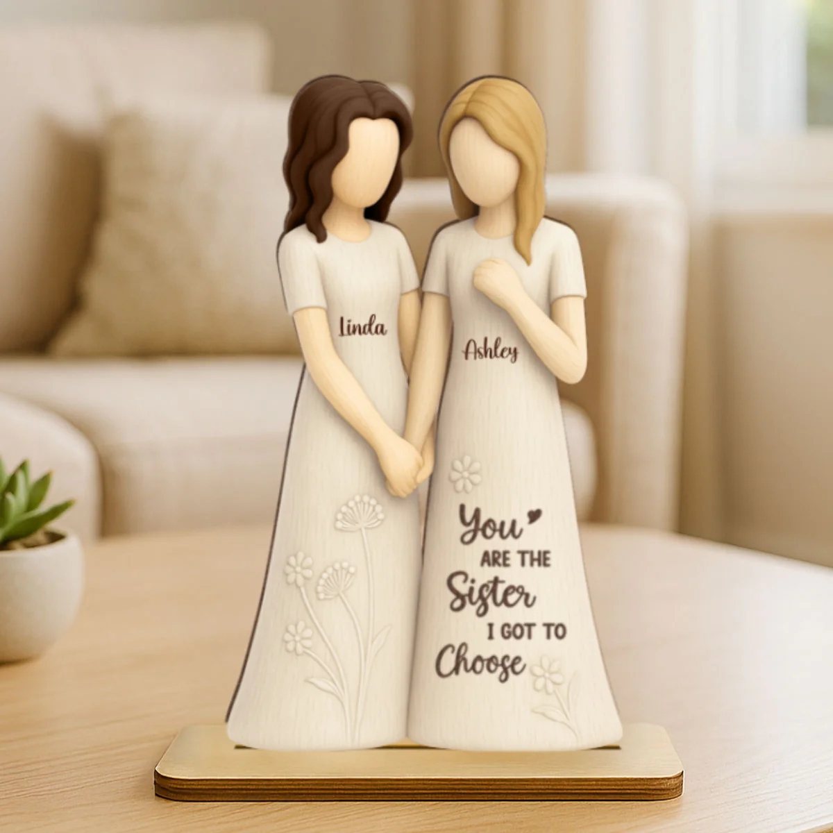 Soul Sister Friendship 3D Effect Personalized Standing Wooden Plaque, Gifts for Best Friend, Bestie Birthday Gift - Image 11