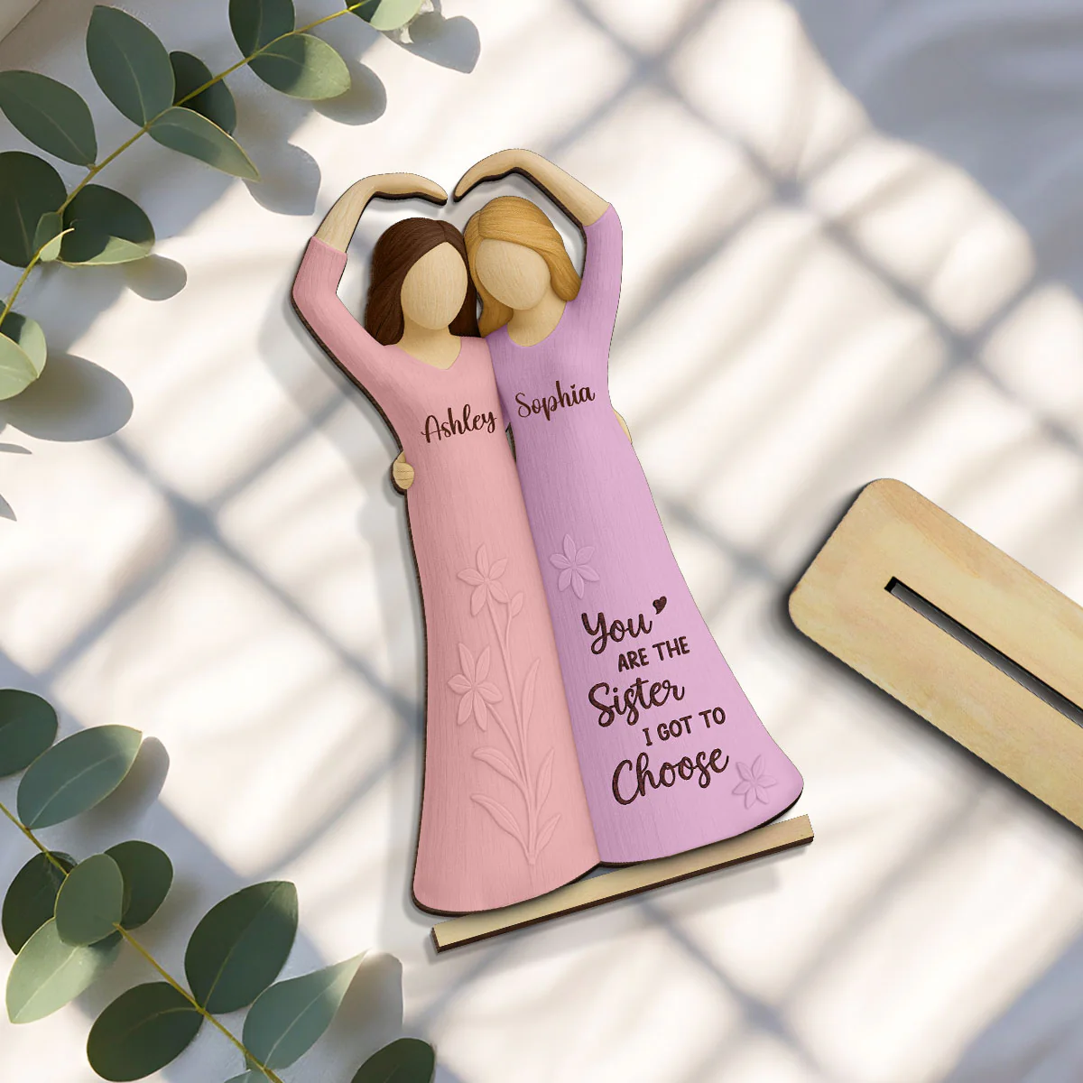 Soul Sister Friendship 3D Effect Personalized Standing Wooden Plaque, Gifts for Best Friend, Bestie Birthday Gift - Image 5