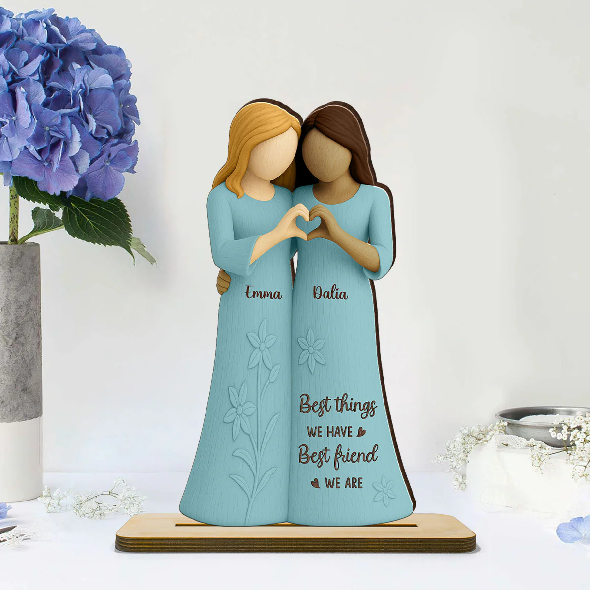 Soul Sister Friendship 3D Effect Personalized Standing Wooden Plaque, Gifts for Best Friend, Bestie Birthday Gift - Image 8