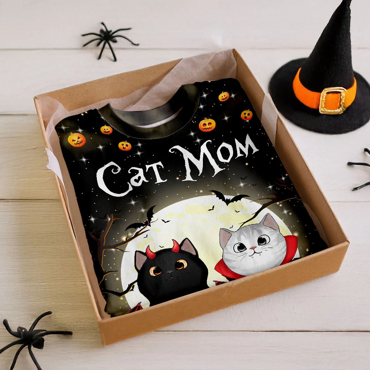 Spooky Cats In Halloween Moon Light Personalized Shirt, Halloween Costume For Cat Lover - Image 4