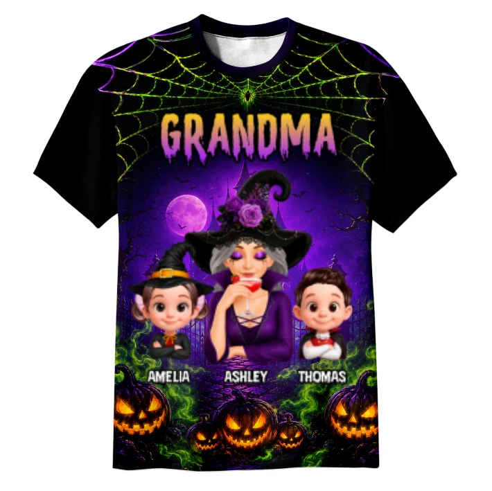 Spooky Grandma Grandkids - Personalized Shirt - Halloween Gift For Grandma - Image 8