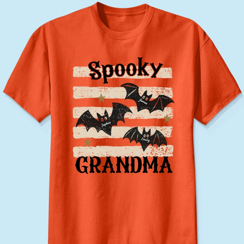 Spooky Grandma Little Bats Stripes - Personalized Shirt - Halloween Gift For Grandma - Image 11