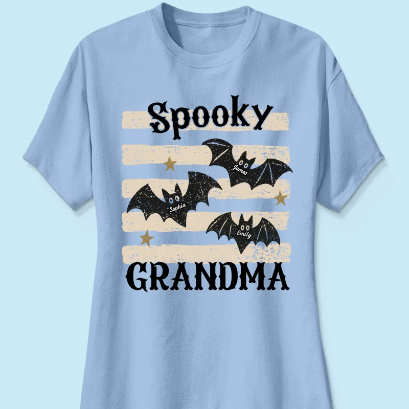 Spooky Grandma Little Bats Stripes - Personalized Shirt - Halloween Gift For Grandma - Image 18