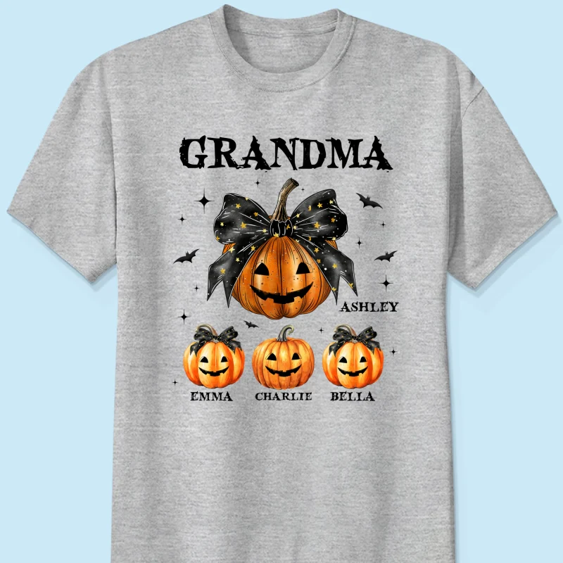 Spooky Grandma Mom Halloween Pumpkin Personalized Shirt - Image 8