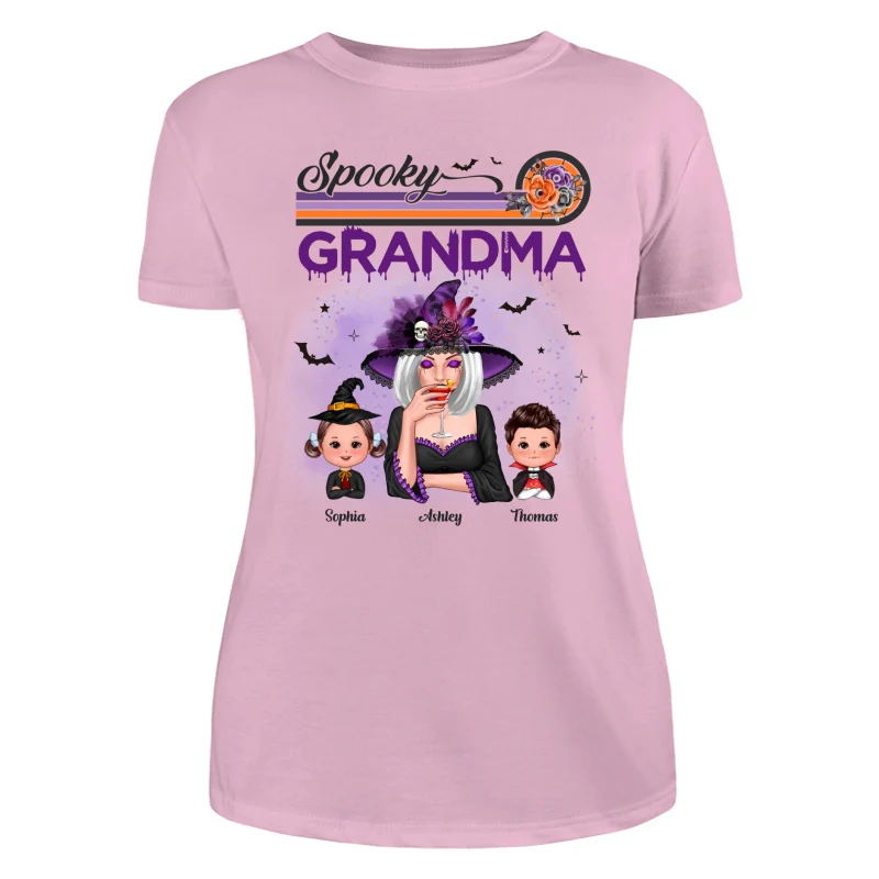 Spooky Grandma Mom Halloween Retro Personalized Shirt - Image 11