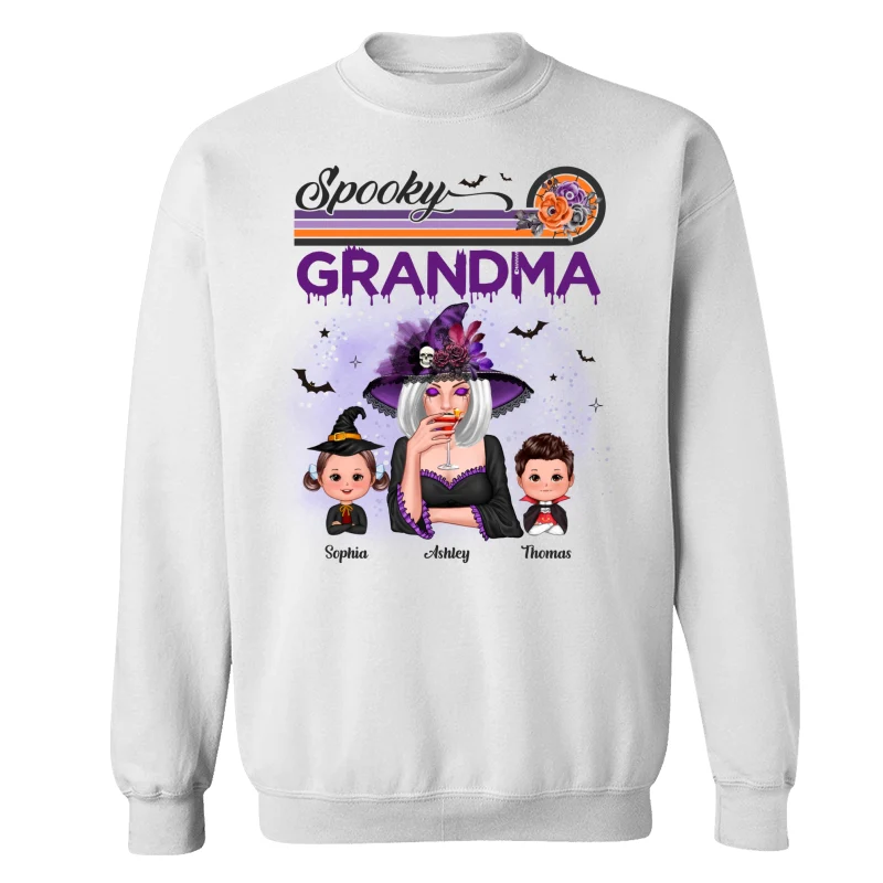 Spooky Grandma Mom Halloween Retro Personalized Shirt - Image 17