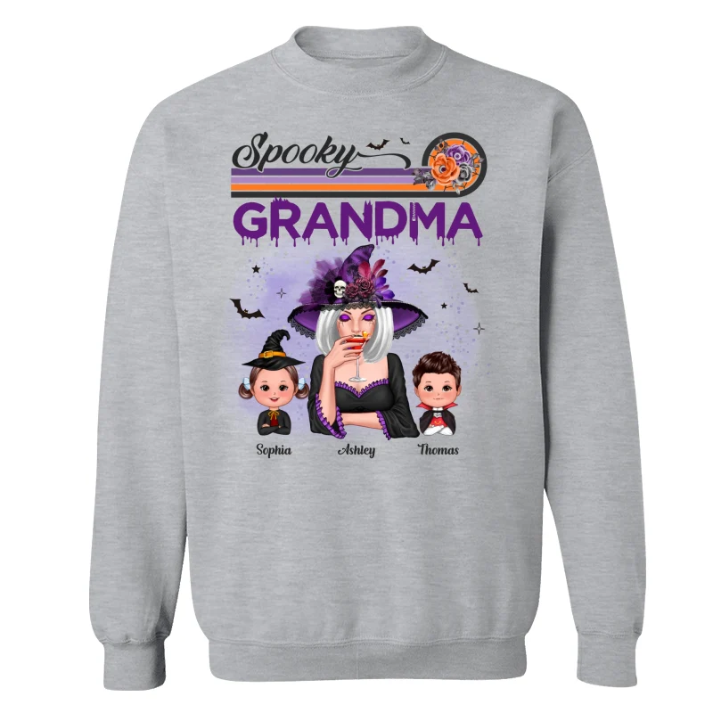 Spooky Grandma Mom Halloween Retro Personalized Shirt - Image 18