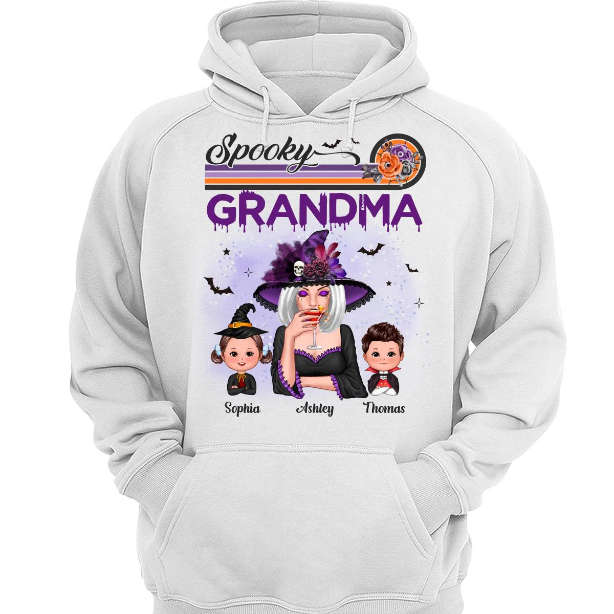 Spooky Grandma Mom Halloween Retro Personalized Shirt - Image 3