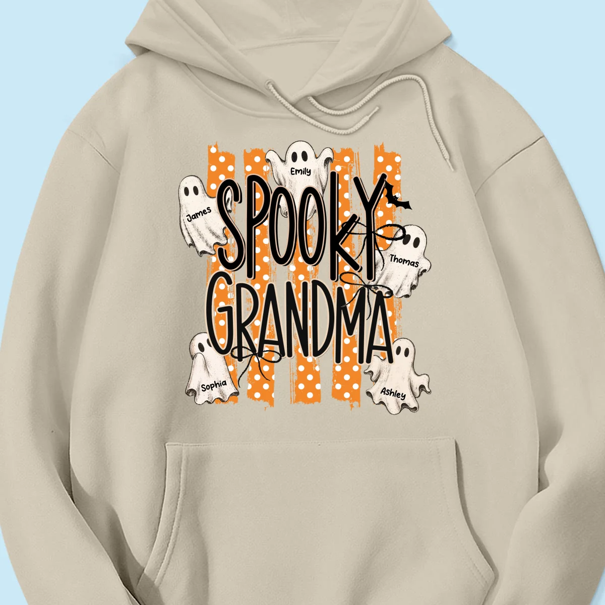 Spooky Grandma Striped Halloween Ghosts - Personalized Shirt - Image 28