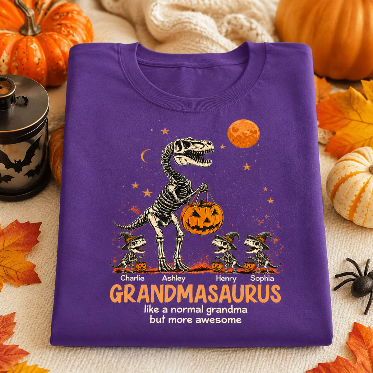Spooky Grandmasaurus - Personalized Shirt - Halloween Gift for Grandma, Mom - Image 2