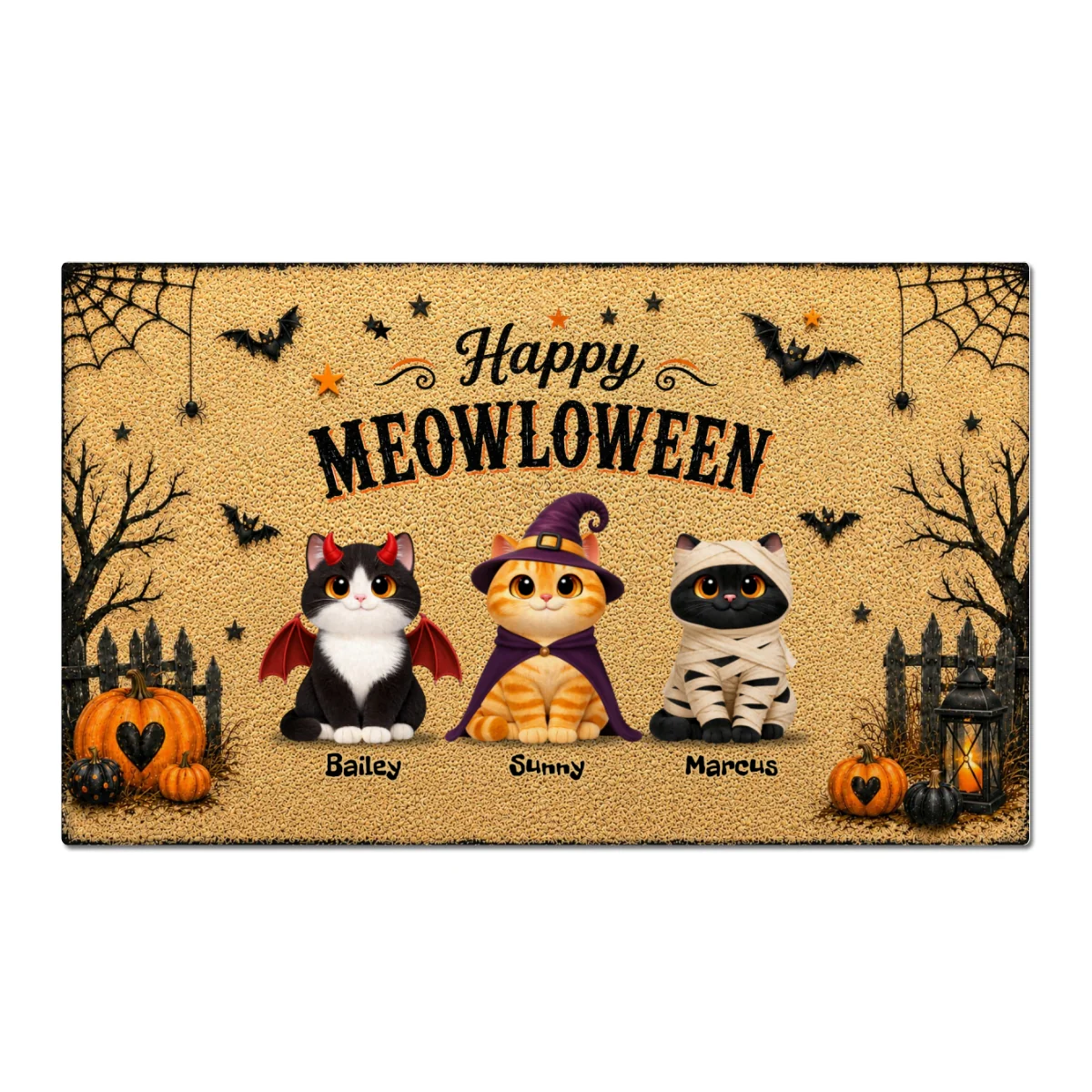 Spooky Halloween Beware of Little Cats Meownsters - Personalized Doormat - Halloween Gift For Cat Lovers, Halloween Decor - Image 8