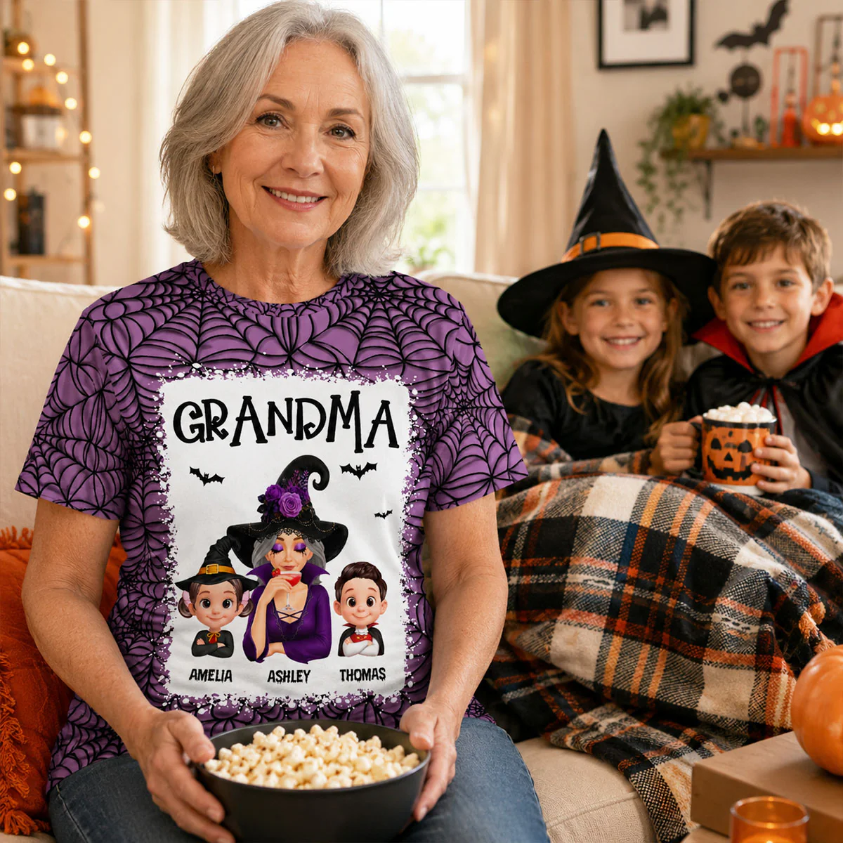 Spooky Halloween Grandma Grandkids - Personalized Shirt - Halloween Gift For Grandma - Image 2