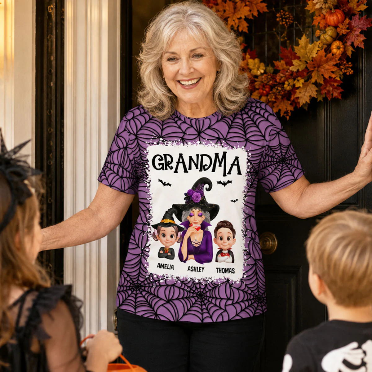 Spooky Halloween Grandma Grandkids - Personalized Shirt - Halloween Gift For Grandma - Image 5