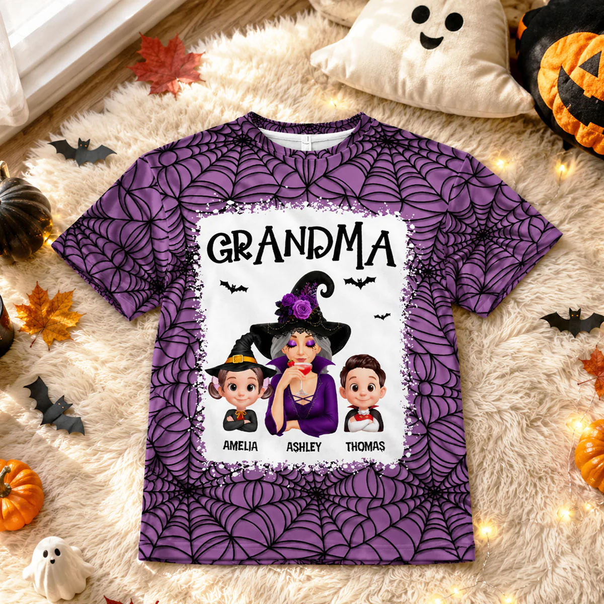 Spooky Halloween Grandma Grandkids - Personalized Shirt - Halloween Gift For Grandma - Image 7