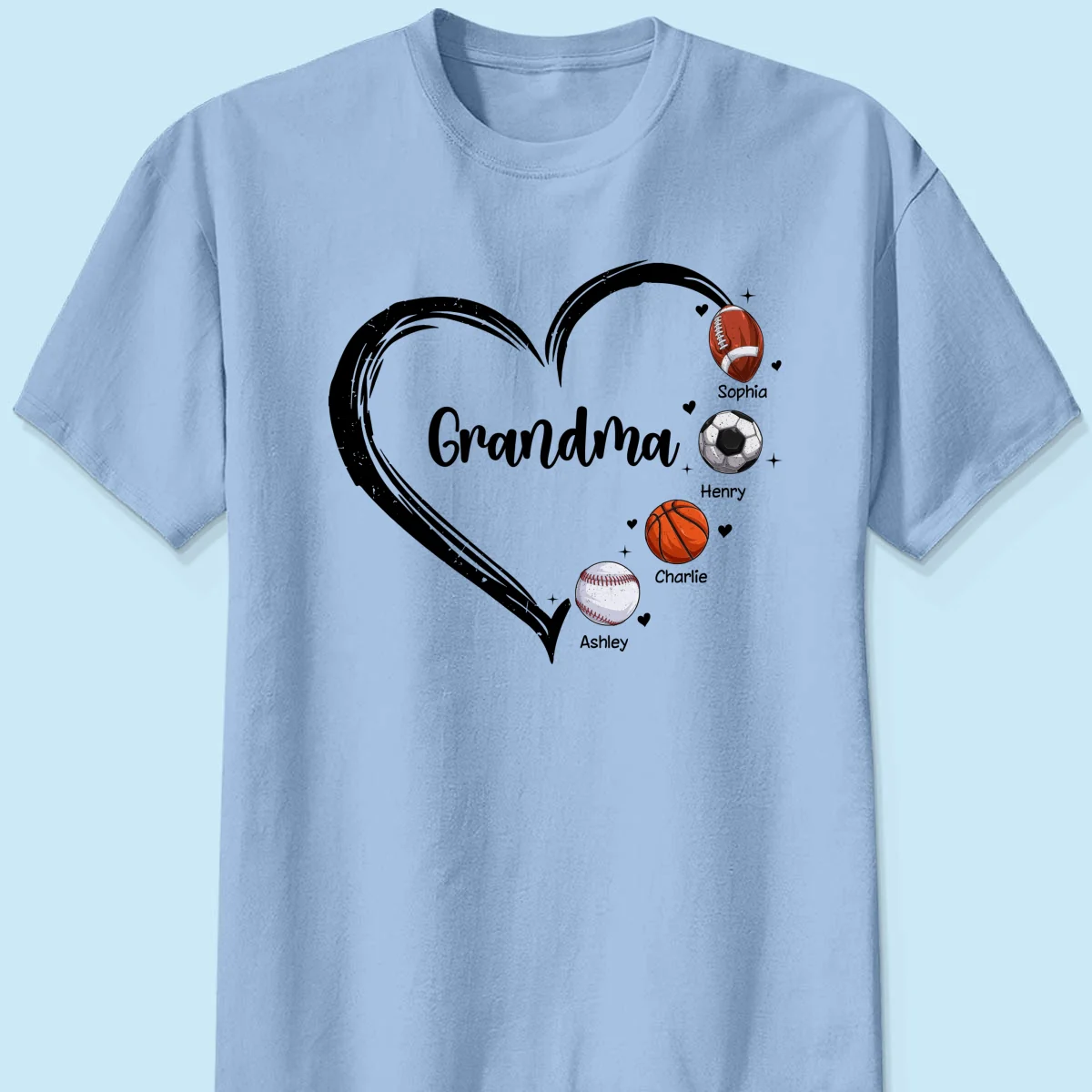 Sport Grandma Mom Heart Personalized Shirt - Image 10