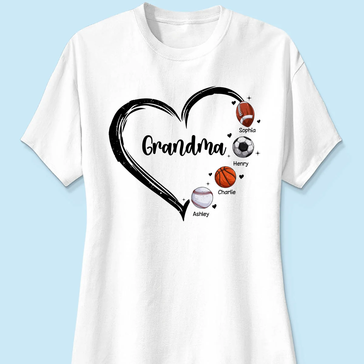 Sport Grandma Mom Heart Personalized Shirt - Image 11