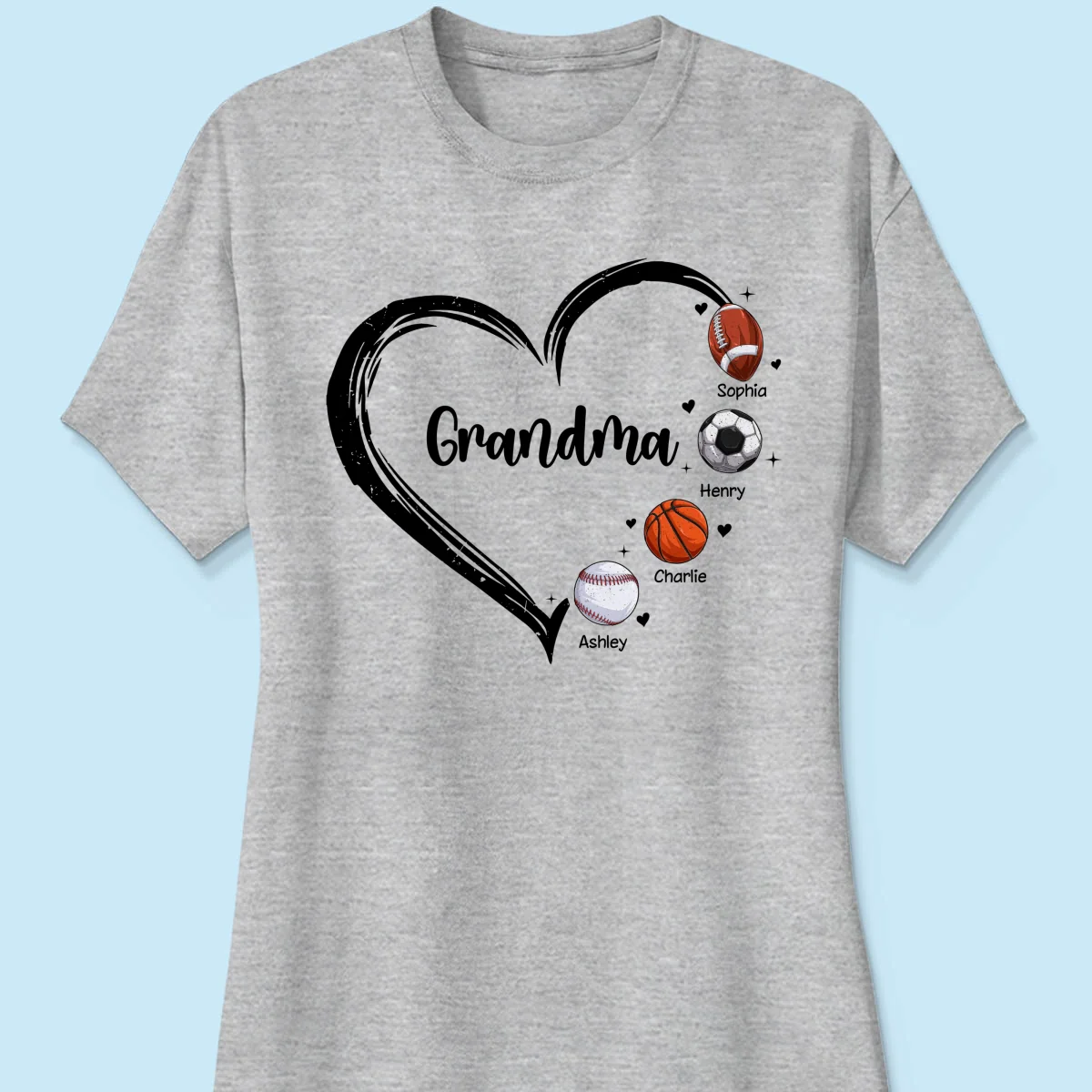 Sport Grandma Mom Heart Personalized Shirt - Image 12