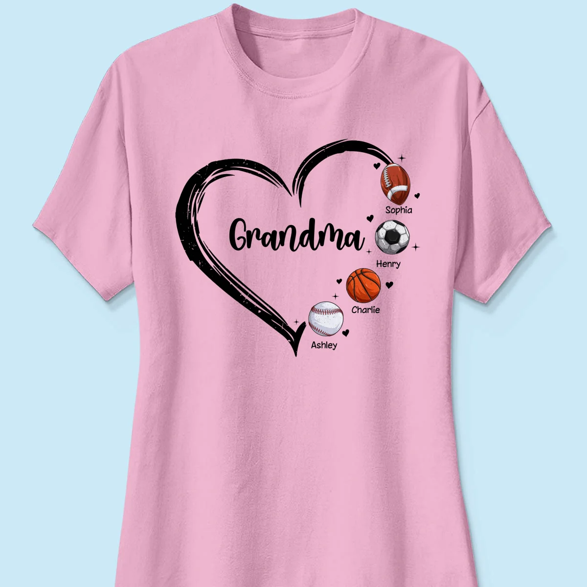 Sport Grandma Mom Heart Personalized Shirt - Image 13