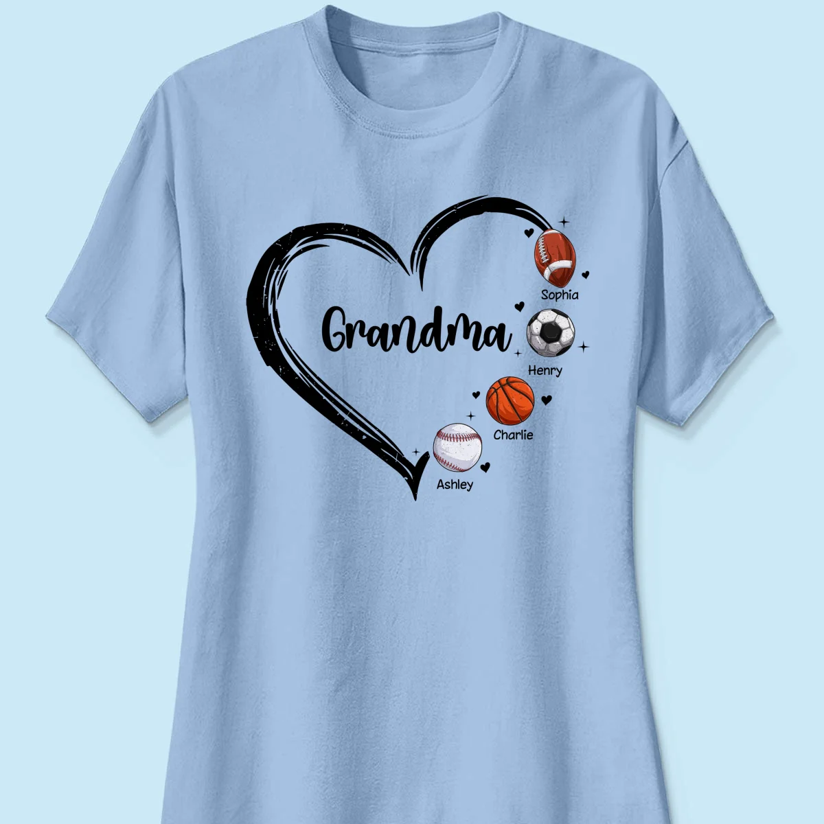 Sport Grandma Mom Heart Personalized Shirt - Image 14