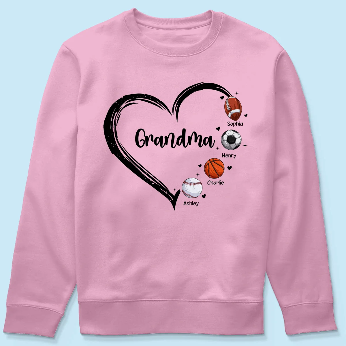 Sport Grandma Mom Heart Personalized Shirt - Image 21